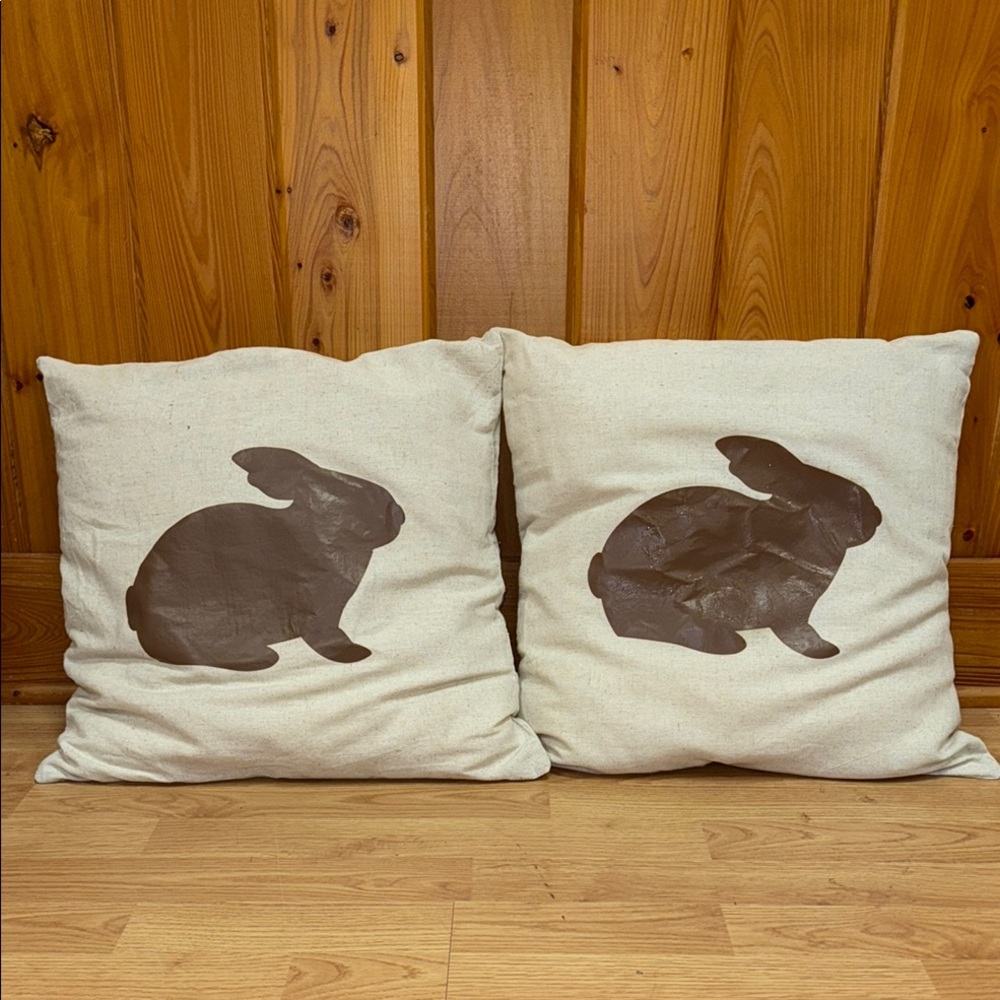 Decorative Bunny Print Throw Pillows